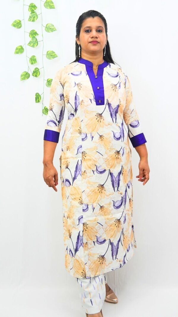 Elegant Silk Blend Co-Ord Set Kurti with Bottom-INK009