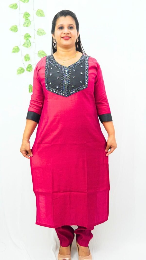 Elegant Silk Blend Handworked Co-ord Set-INK007