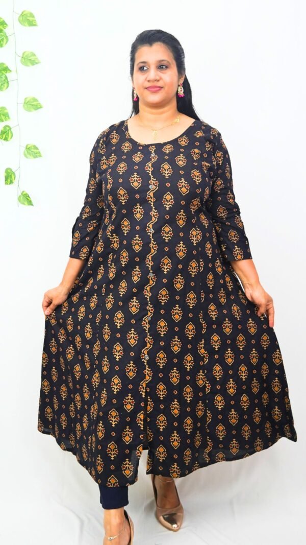 Elegant Cotton Princess Cut A-Line Kurti-INK006 - Image 4