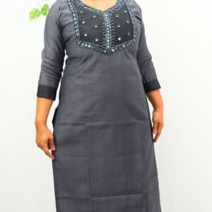 Elegant Silk Blend Handworked Co-ord Set-INK007