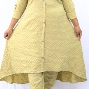 DESIGNER ASSYMETRIC CO ORD SET-INC1001 - 2XL, BEIGE