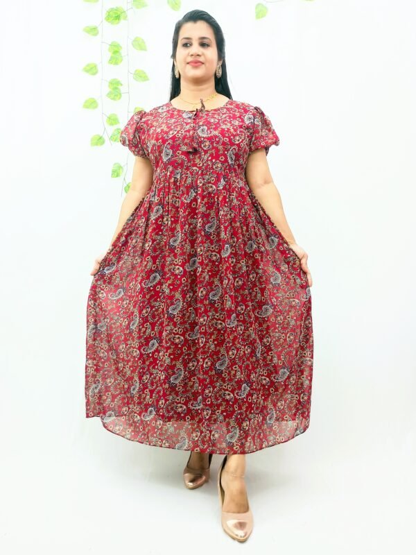 PRINTED GEORGETTE FROCK-ING010