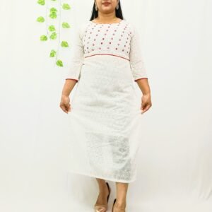 HACOBA PLAIN HANDWORKED SLITTED KURTI-INS001