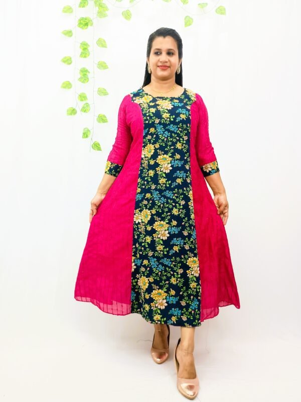 VICHITRA SILK PRINCESS CUT KURTI-INV3002 - Image 4