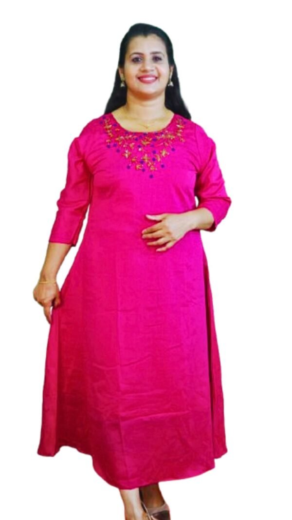 VICHITRA SILK HANDWORKED ALINE KURTI-INV001