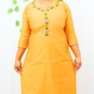 Silk Blend Handworked Slitted Kurti-INK008