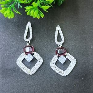 Beautiful White stone Earings-INA1565