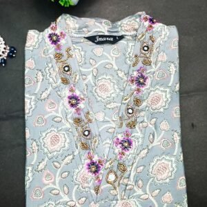 Trendy Slitted V neck kurti-IN2375