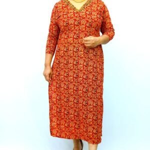 AJRAK PRINTED SLITTED KURTI -2185