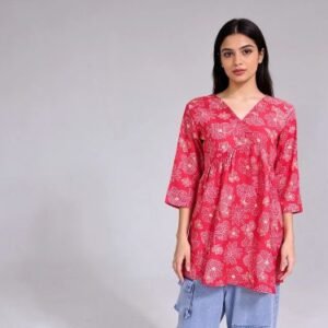 Front Pleated Short kurti for women -